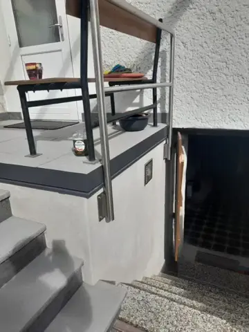 Hochterrasse Betonplatten Abdichtungsarbeiten Drainagematte Epoxidharzfuge Ketzin